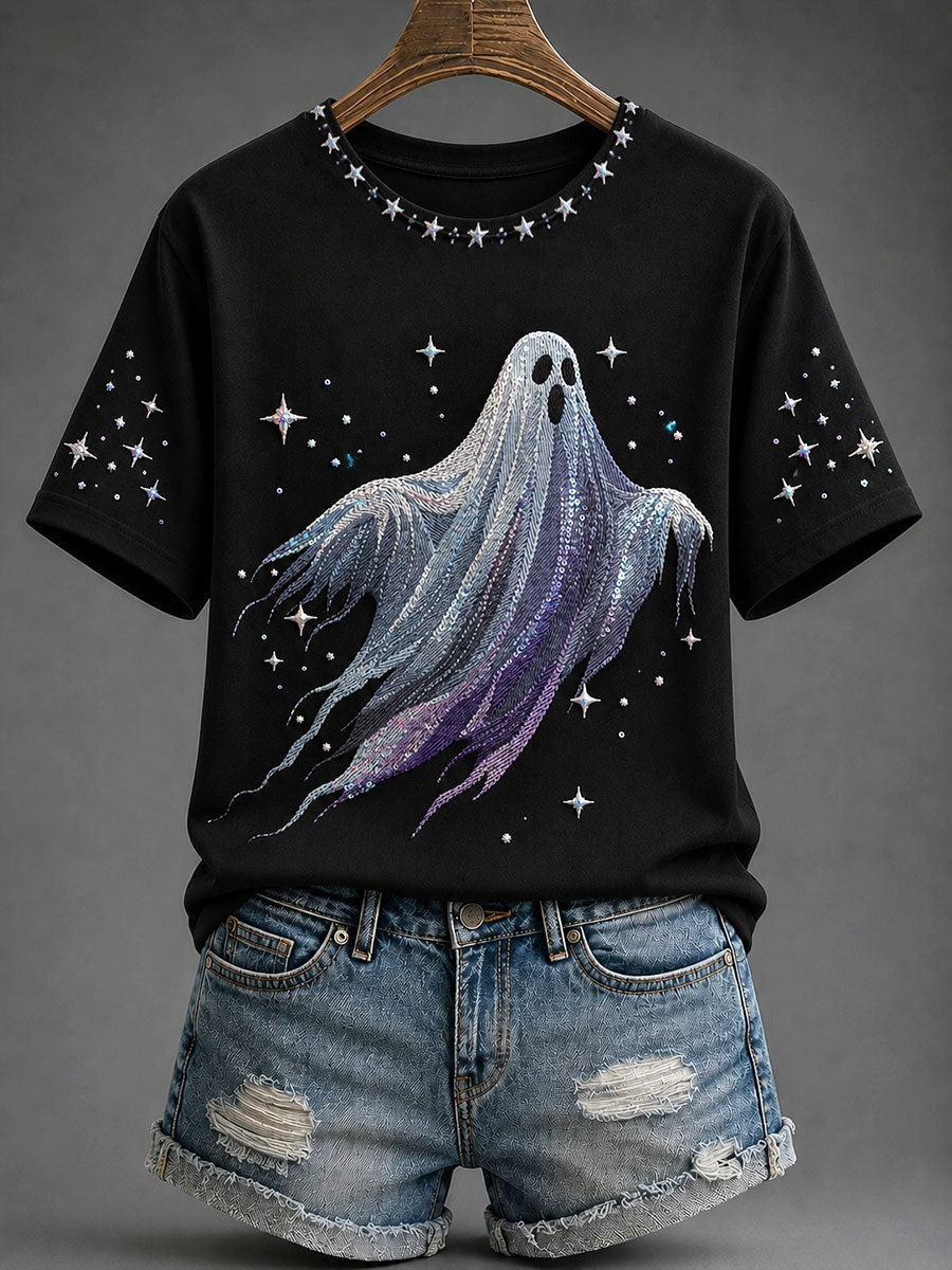 Halloween Ghost T-Shirt Halloween Night Apparel Gift For Women
