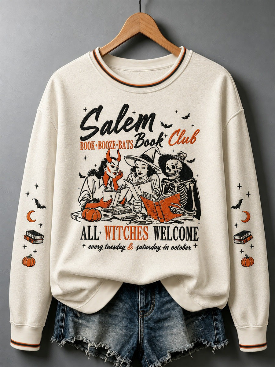 Halloween Salem Book Club Sweatshirt Halloween Reading Spooky Season Apparel