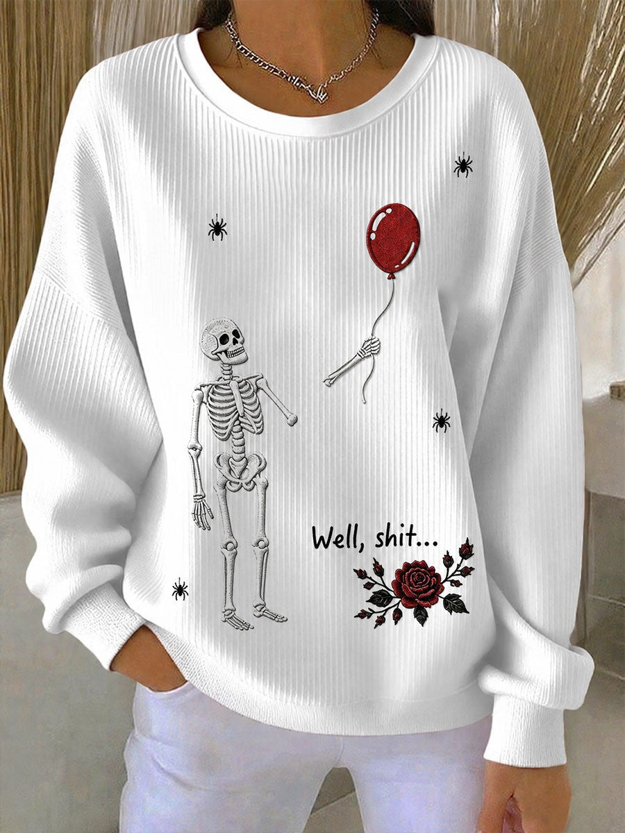 Halloween Gothic Skull Sweatshirt Halloween Night Crewneck Gift For Sister