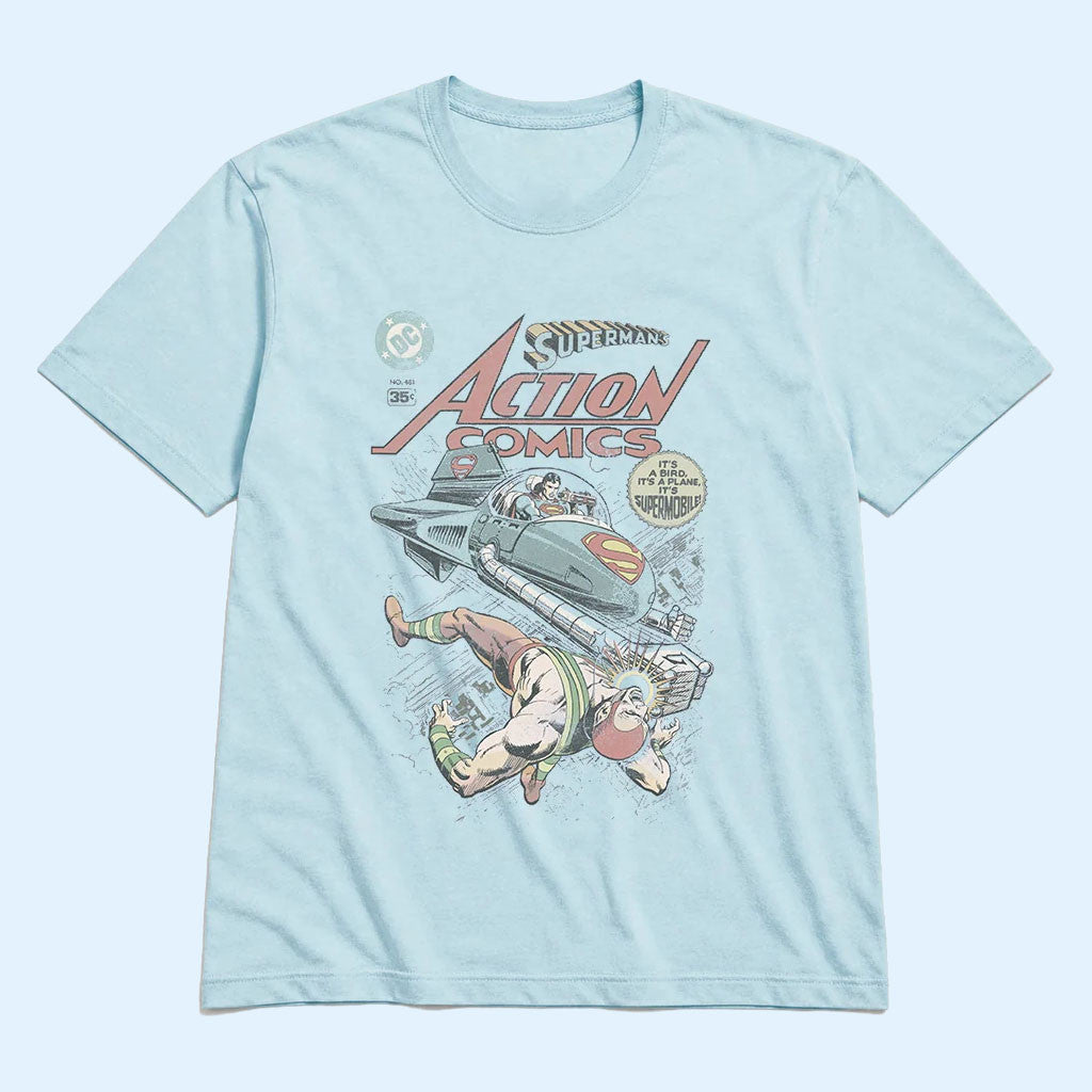 Heroes Villains Merch 2026 Superman #481 Supermobile Vintage T-Shirt DC Comics Merch