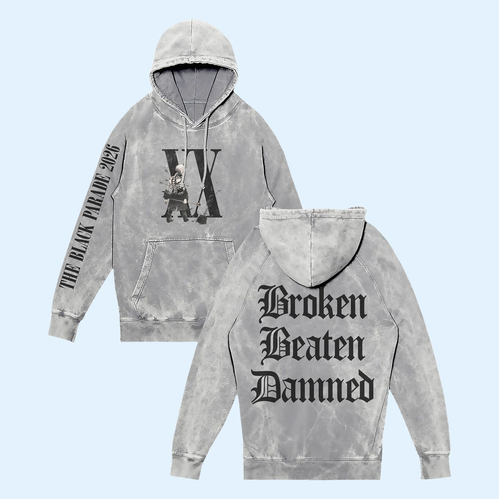 My Chemical Romance Merch 2026 Broken Beaten Damned XX Hoodie The Black Parade Hoodie Fan Gifts