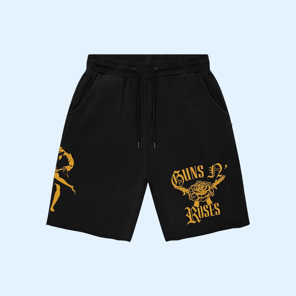 Guns N' Roses Merch 2026 Use Your Illusion Black Shorts Gifts For Rock Music Lovers