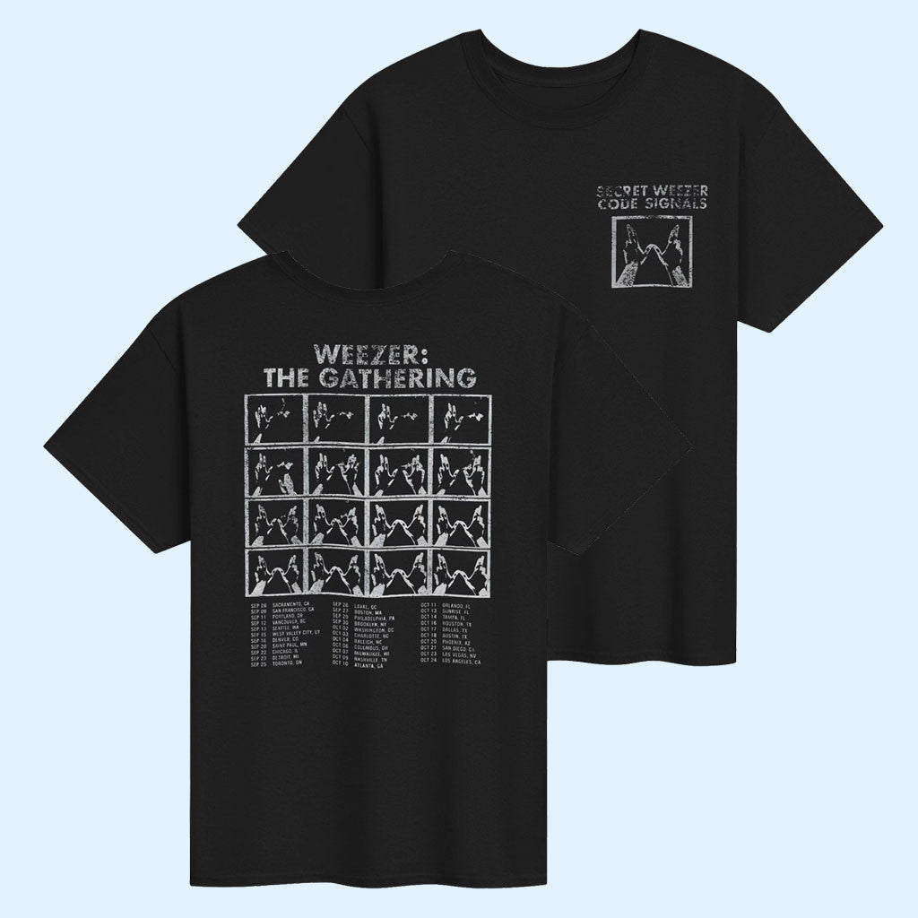 Weezer Merch 2026 Secret Code Weezer Signals Tour Dates T-Shirt The Gathering Shirt Fan Gifts