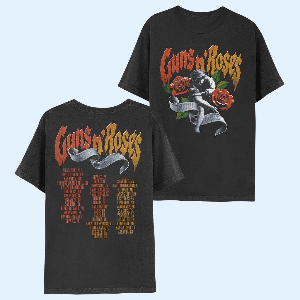 Guns N' Roses Merch 2026 GNR World Tour Schedule T-Shirt Cool Gifts For Rock Lovers