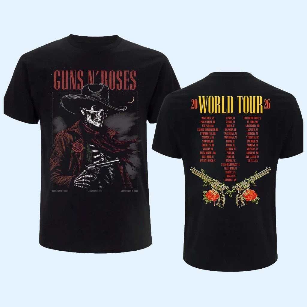 Guns N' Roses Merch 2026 GNR Arlington Event T-Shirt At Globe Life Field September 9 2026 Tee