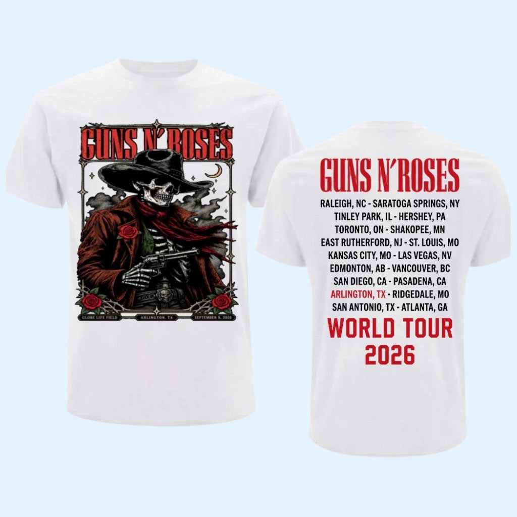 Guns N' Roses Merch 2026 GNR Arlington TX Event T-Shirt At Globe Life Field Shirt Fan Gifts