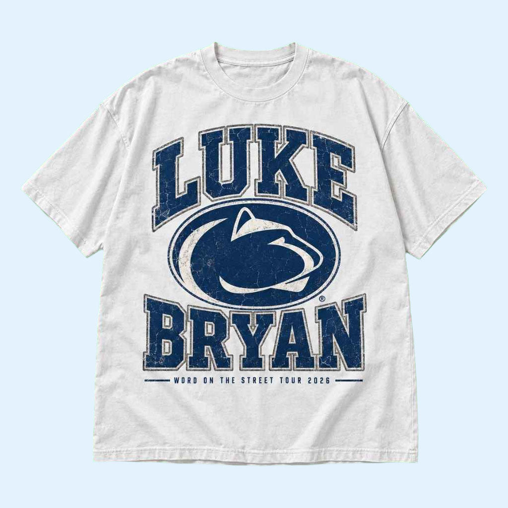 Luke Bryan Merch 2026 LB X Penn State Nittany Lions T-Shirt Luke Bryan Word On The Street Tour