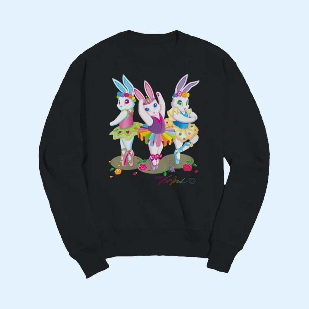 Lisa Frank Merch 2026 Ballerina Bunnies Crewneck Sweatshirt Black Gift For Sisters