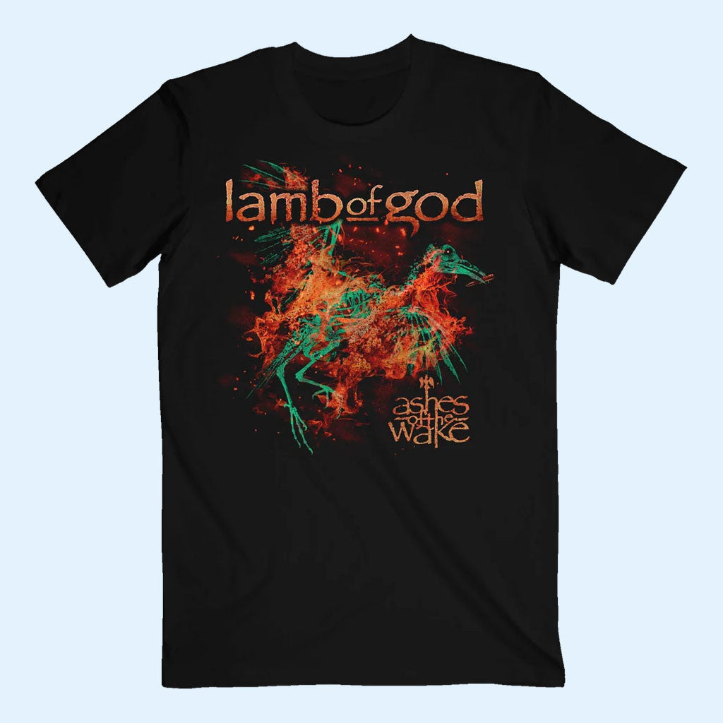 Lamb Of God Merch 2026 Fire Bone And Ashes Black T-Shirt Ashes Of The Wake Shirt Fan Gifts