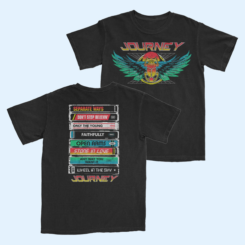 Journey Music Merch 2026 Cassette Tape T-Shirt Present Ideas For Music Lovers