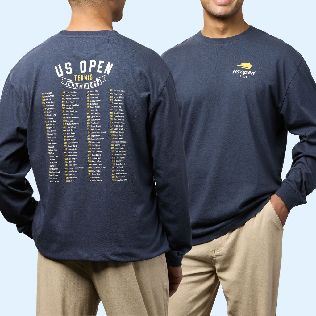 US Open Merch 2026 US Open Past Champions Long Sleeve Shirt Navy Gift For Tennis Fans