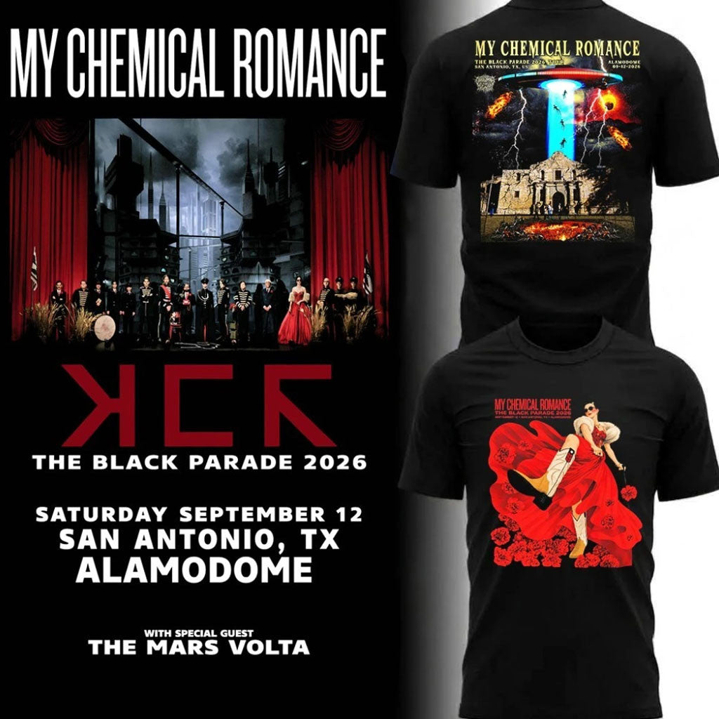 My Chemical Romance Merch MCR The Black Parade San Antonio TX Event T-Shirt 2026 Fan Apparel