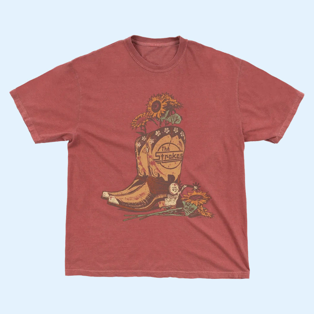 The Strokes Merch 2026 Sunflower Boots Vintage T-Shirt Gift For Music Lovers