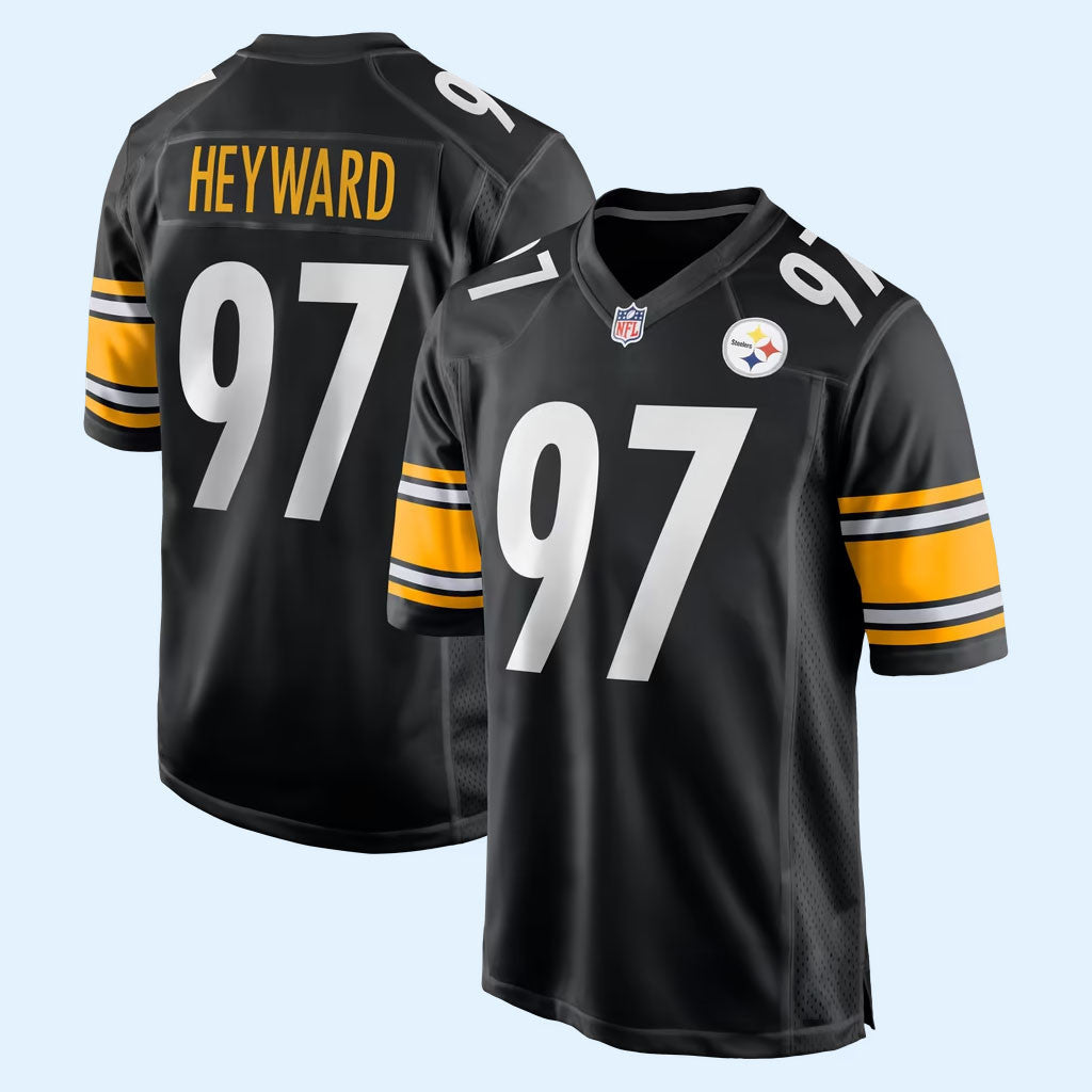 Cameron Heyward Jersey Shirt Pittsburgh Steelers Merch #97 Black Game Jersey Football Fan Gifts
