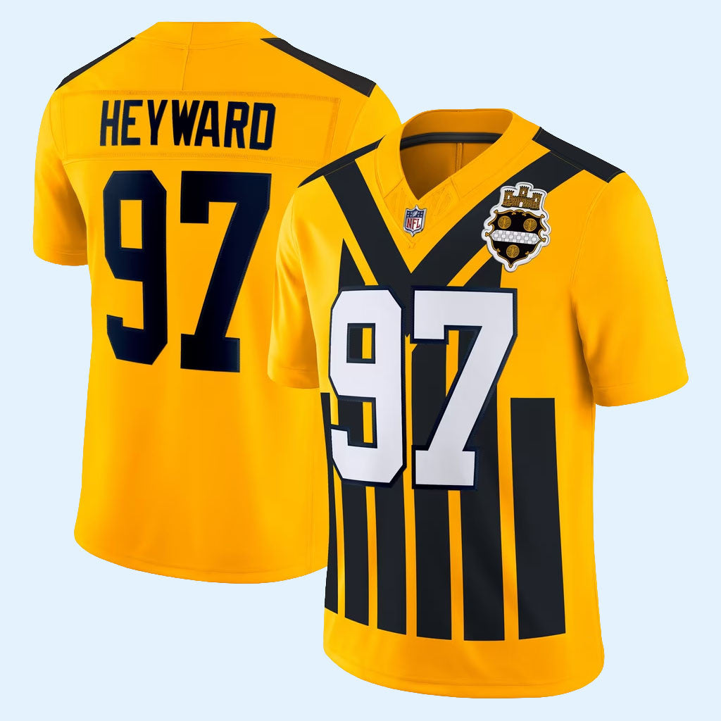 Cameron Heyward Jersey Shirt Pittsburgh Steelers Merch #97 Gold Alternate Vapor FUSE Jersey