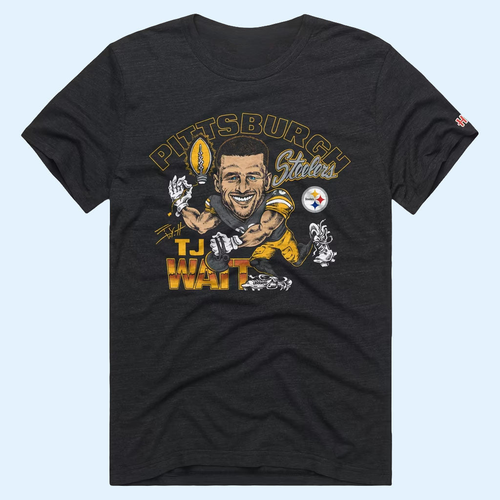 Pittsburgh Steelers Merch 2026 TJ Watt Homage Caricature Player Graphic Shirt Football Fan Gear