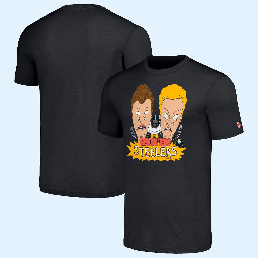 Pittsburgh Steelers Merch 2026 Pittsburgh Steelers X Homage X Beavis And Butt-Head T-Shirt