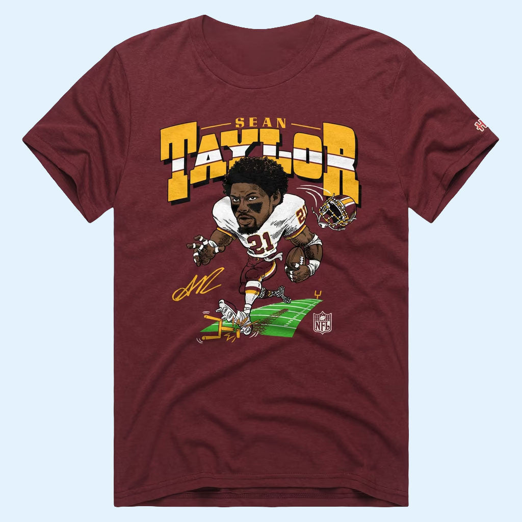 Washington Commanders Merch 2026 Sean Taylor Caricature Player Graphic T-Shirt Football Gifts