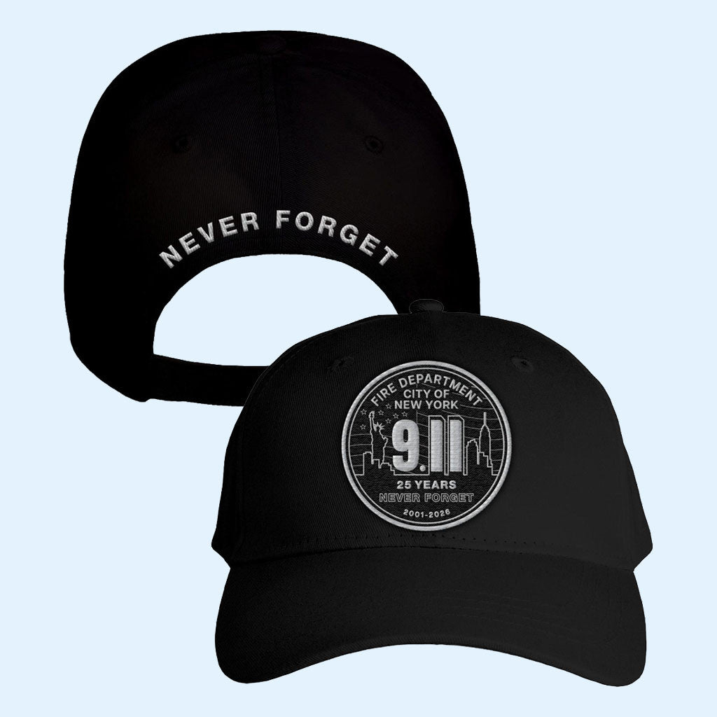 FDNY Merch 2026 FDNY 9 11 25th Anniversary Round Emblem Hat Embroidered Patriotic Gifts