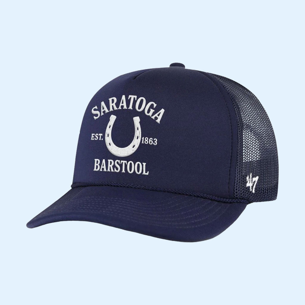Saratoga X Barstool Sports Horseshoe '47 Trucker Hat Embroidered Gift For Horse Racing Fans