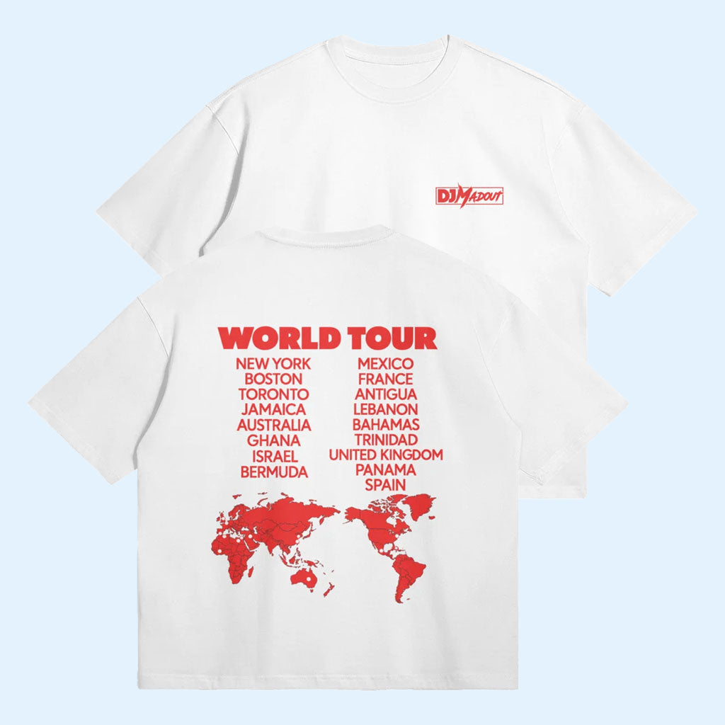 DJ Madout Merch 2026 Madout World Tour T-Shirt White Music Gifts For Music Lovers