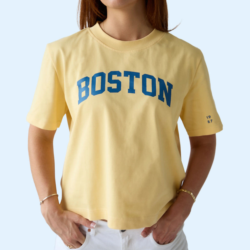 1987 Label Merch 2026 Boston T-Shirt Retro College Varsity Shirt Gifts For Sisters