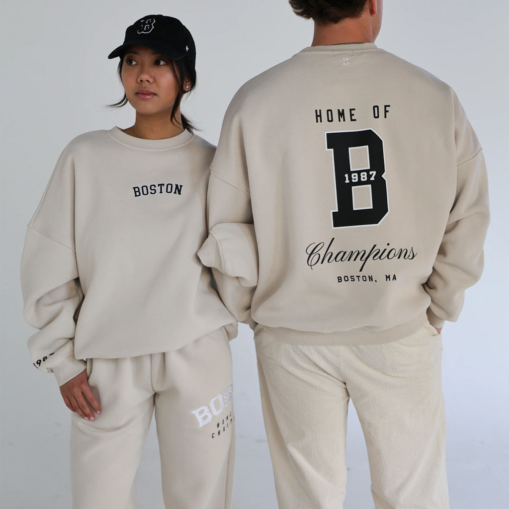 1987 Label Merch 2026 Champions Crew Sweatshirt Boston Home Of Champions Sweatshirt Best Gifts