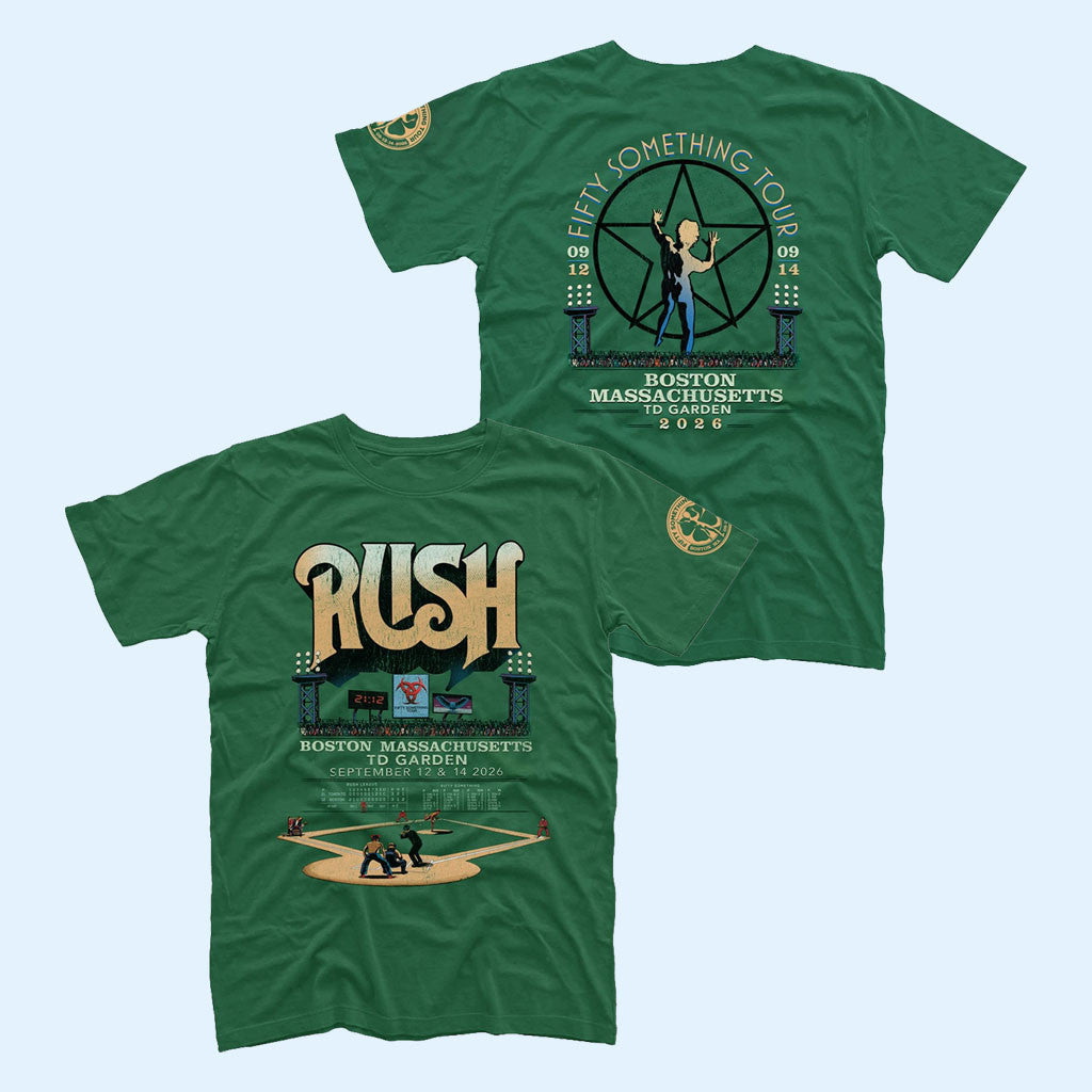 RUSH Band Merch Fifty Something Tour At TD Garden Boston Massachusetts On Sept 12 14 2026 Shirt