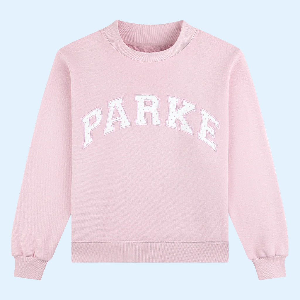 Parke Merch Polka Dot Letter Varsity Sweatshirt 2026 Cute Birthday Gifts For Her