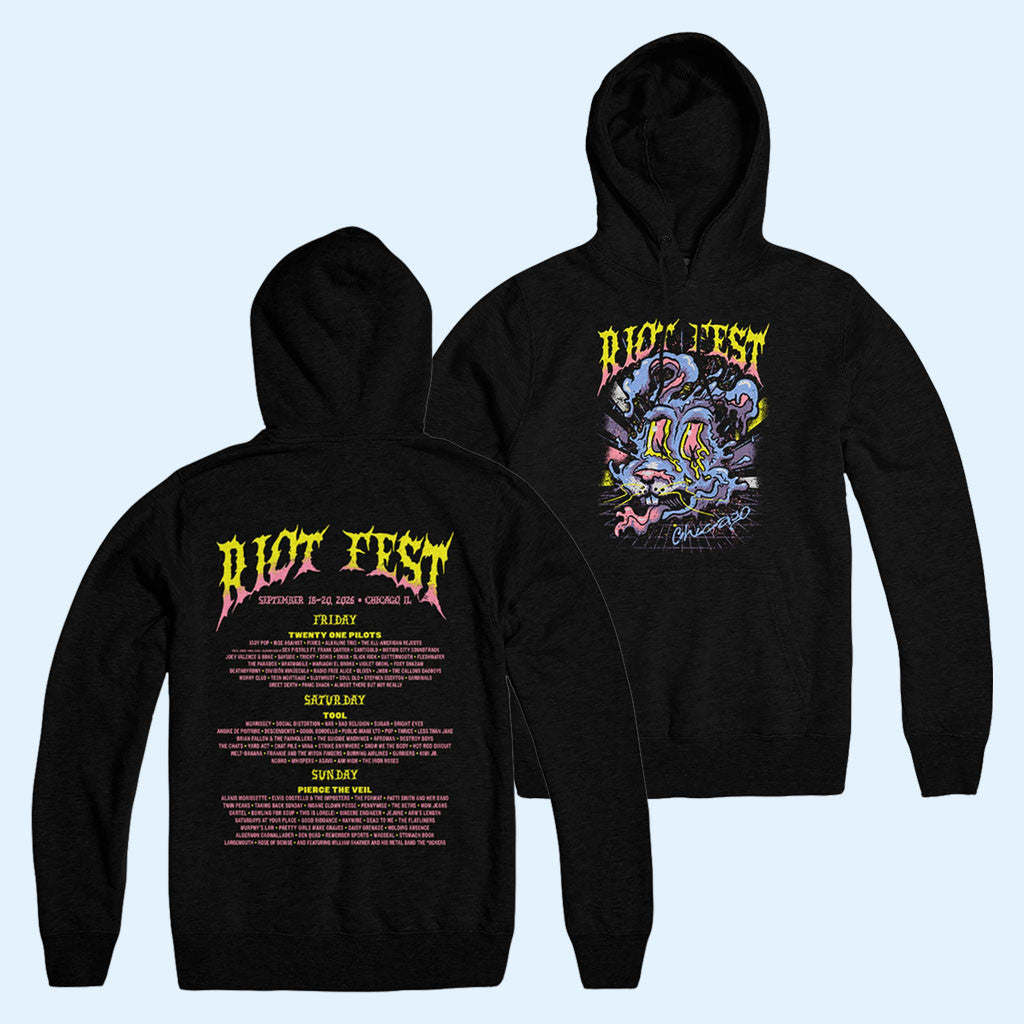 Riot Fest 2026 Chicago Merch Psychedelic Bunny Hoodie Riot Fest Lineup Hoodie Music Fan Gifts