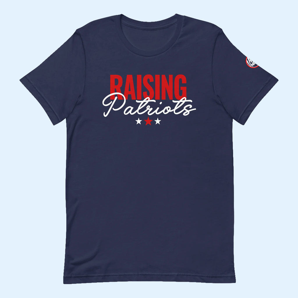 FOX News Merch 2026 FOX News Raising Patriots T-Shirt Navy Pro America Mom Gifts