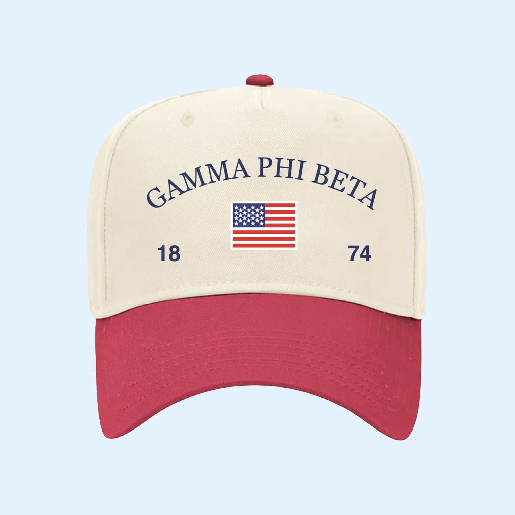 Gamma Phi Beta Merch 2026 Old Glory Embroidered Sorority Hat Gift Ideas For Members