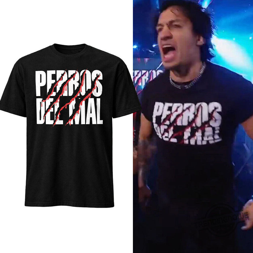 Los Perros Del Mal Merch 2026 Black Los Perros Del Mal AAA Faction T-Shirt Wrestling Fan Gifts