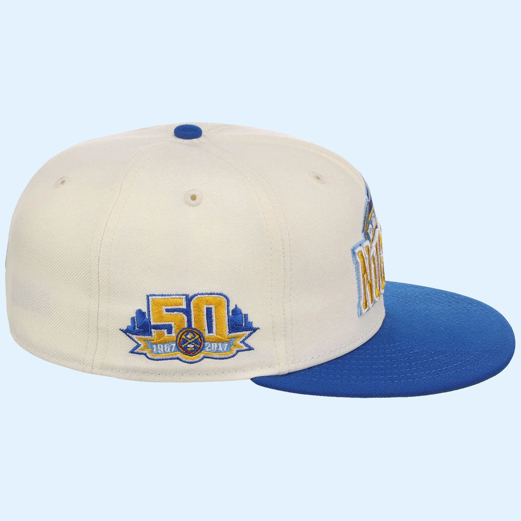 NBA Chrome OTC X Lids Hat Drop Merch Denver Nuggets New Era Snapback Hat Basketball Fan Gifts