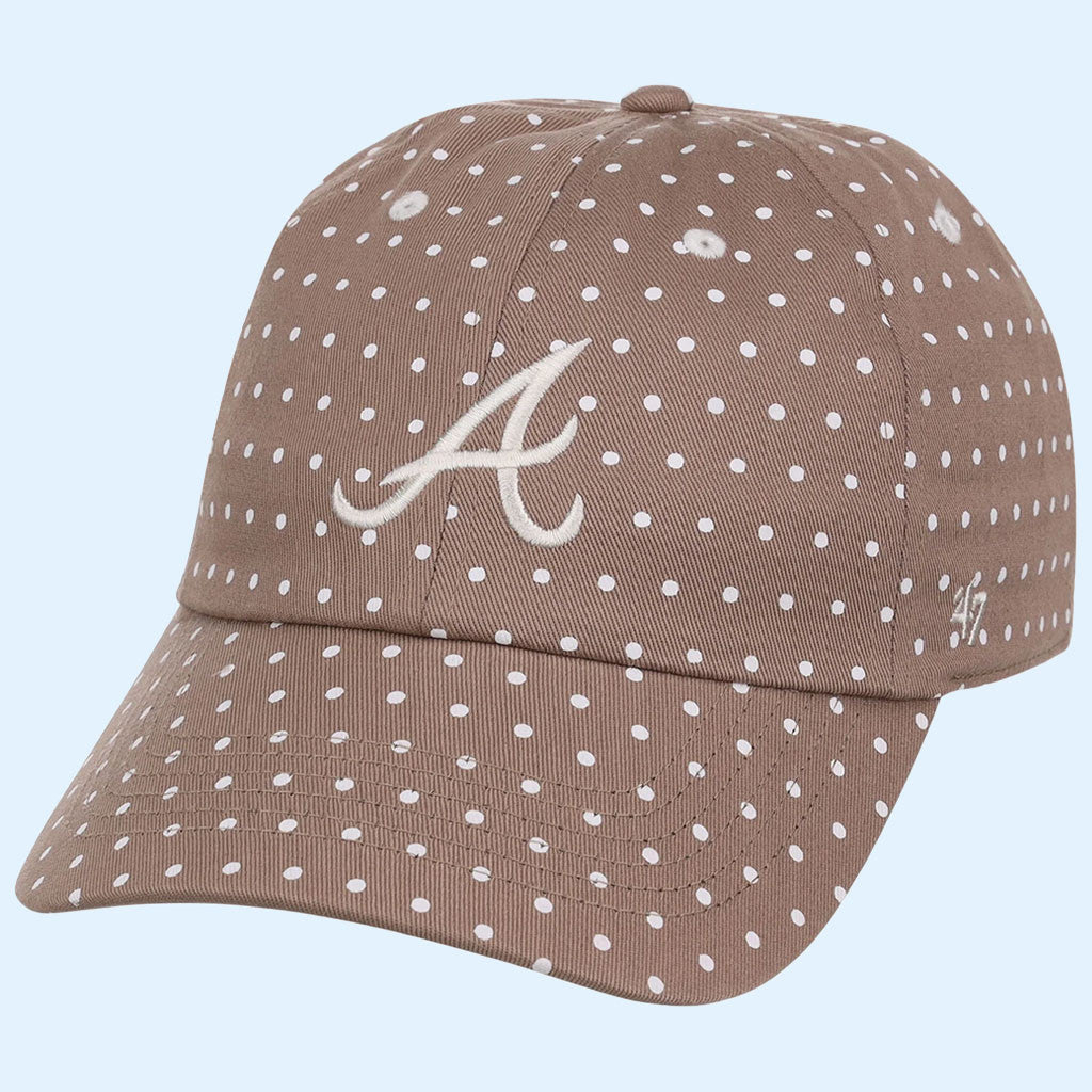 Lids Hat Drop Polka Dot Collection Merch Atlanta Braves 47 Clean Up Hat Embroidered Fans Gifts