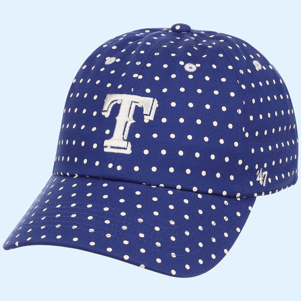 Lids Hat Drop Polka Dot Collection Merch Texas Rangers 47 Blue Hat Embroidered Gifts For Fan