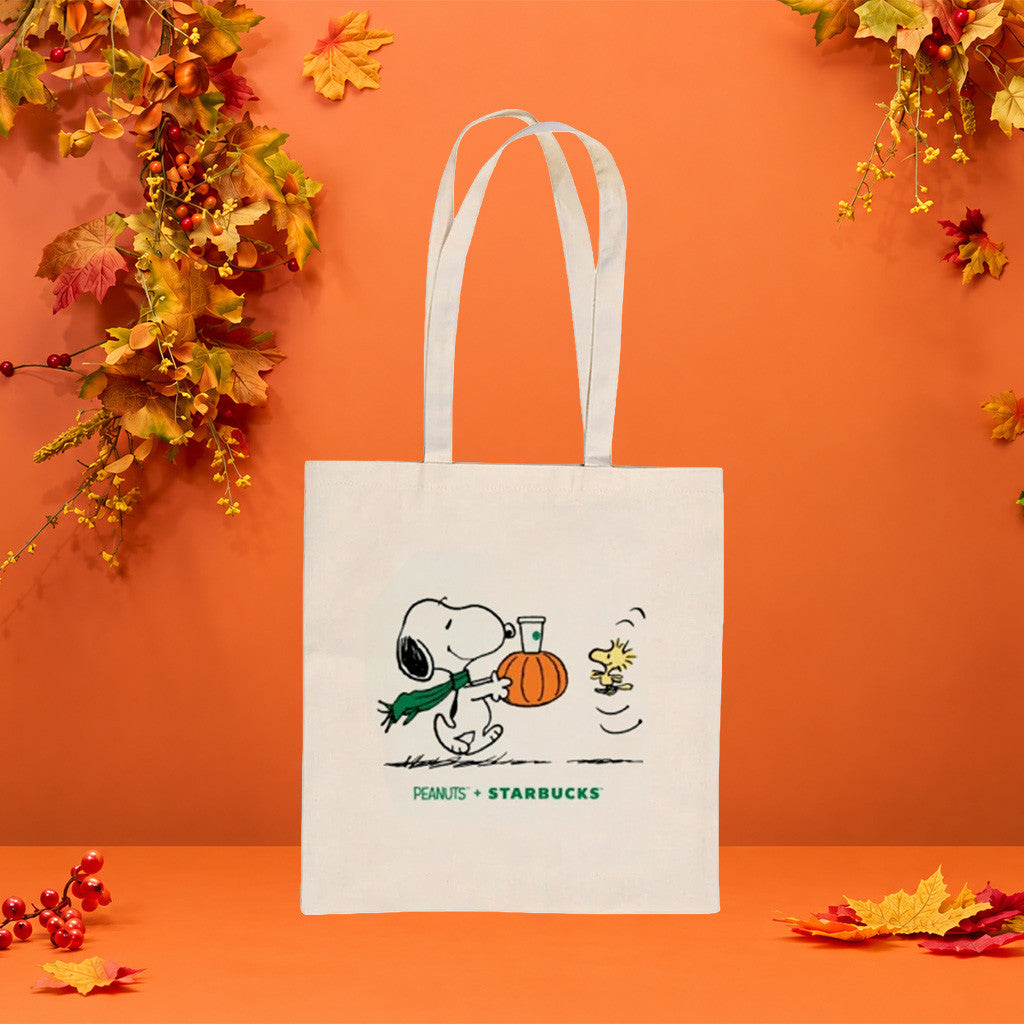 Starbucks X Peanuts Merch 2026 Snoopy Tote Bag Starbucks Snoopy Fall Collection Merchandise