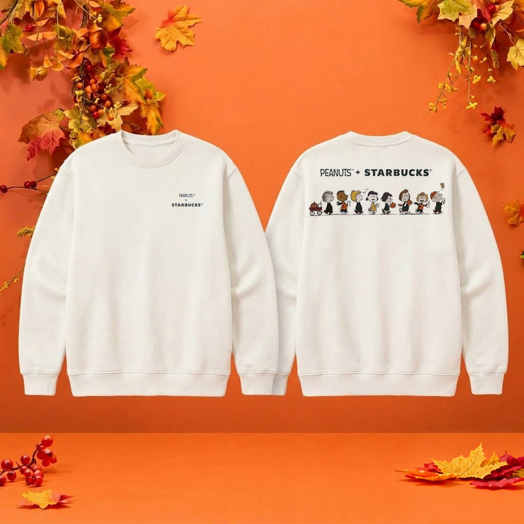 Starbucks X Peanuts Merch 2026 Peanuts Characters Sweatshirt Fall Gift For Cartoon Lovers