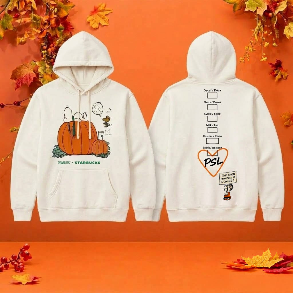 Starbucks X Peanuts Merch Snoopy Pumpkin Hoodie Starbucks Fall Merch 2026 Cute Gifts For BFF