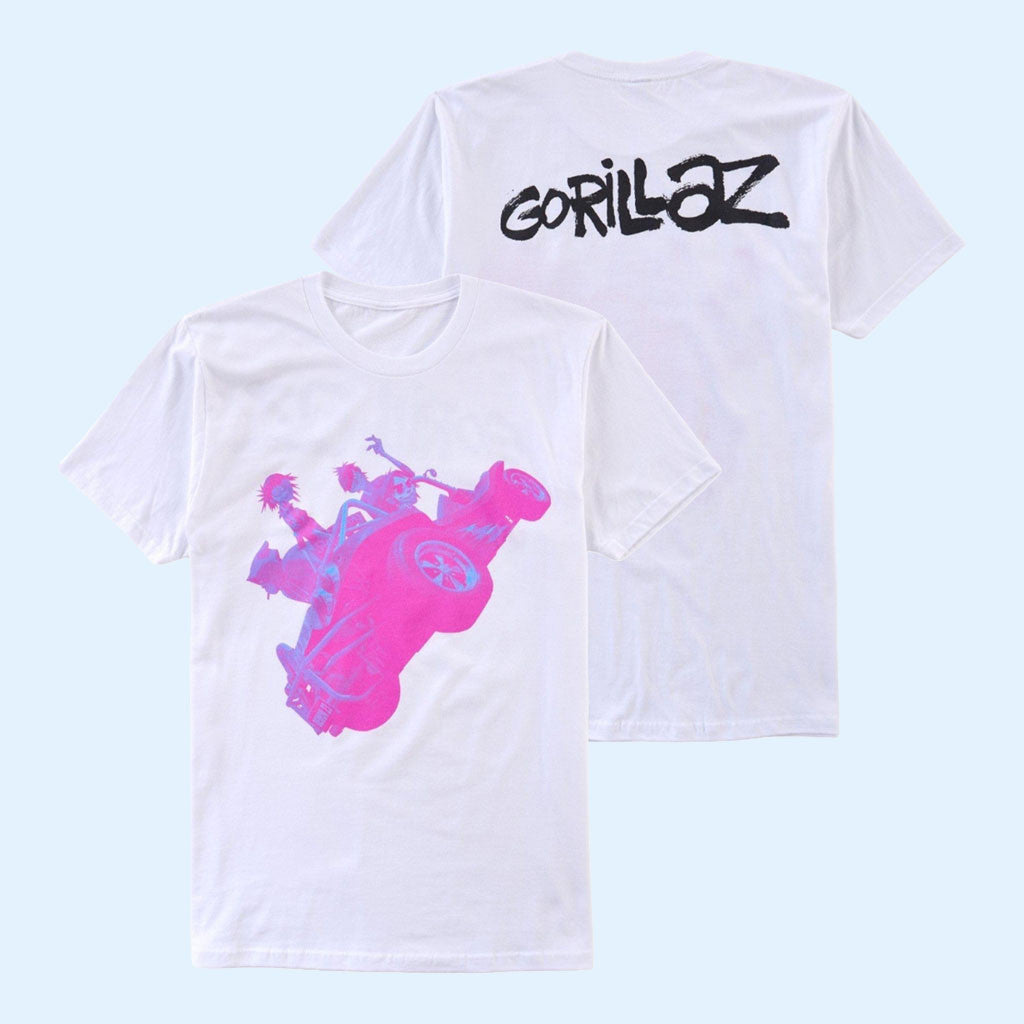 Gorillaz Merch 2026 Gorillaz Neon Buggy T-Shirt White Gift Ideas For Band Fans