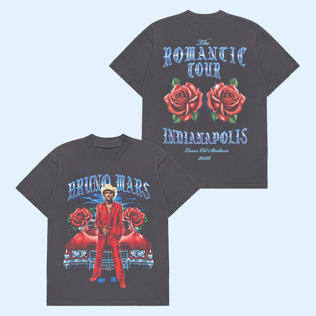 Bruno Mars Merch 2026 Indianapolis The Romantic Tour Vintage T-Shirt Gift For Music Lovers