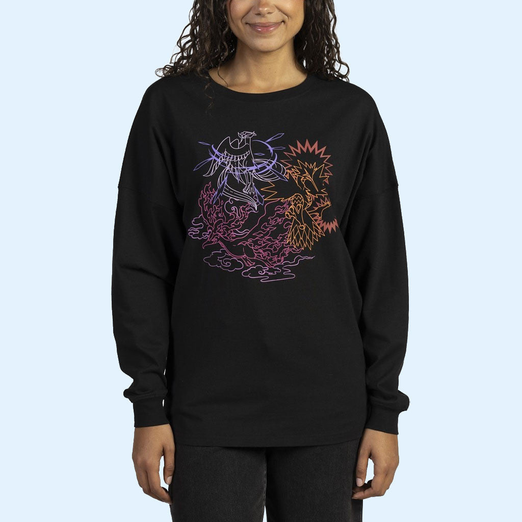 Pokemon Merch 2026 Galarian Articuno Galarian Zapdos And Galarian Moltres Long Sleeve Shirt