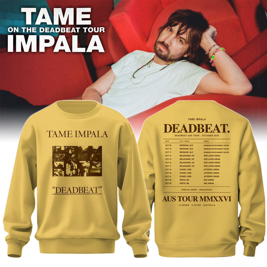 Tame Impala Deadbeat 2026 Australia Tour Concert Dates Sweatshirt Tame Impala Merch Fan Gifts