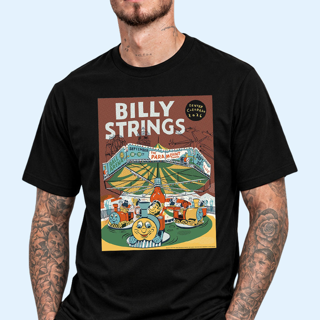 Billy Strings Merch 2026 Denver CO Event Poster T-Shirt Art By Ryan Duggan Tee Concert Merch