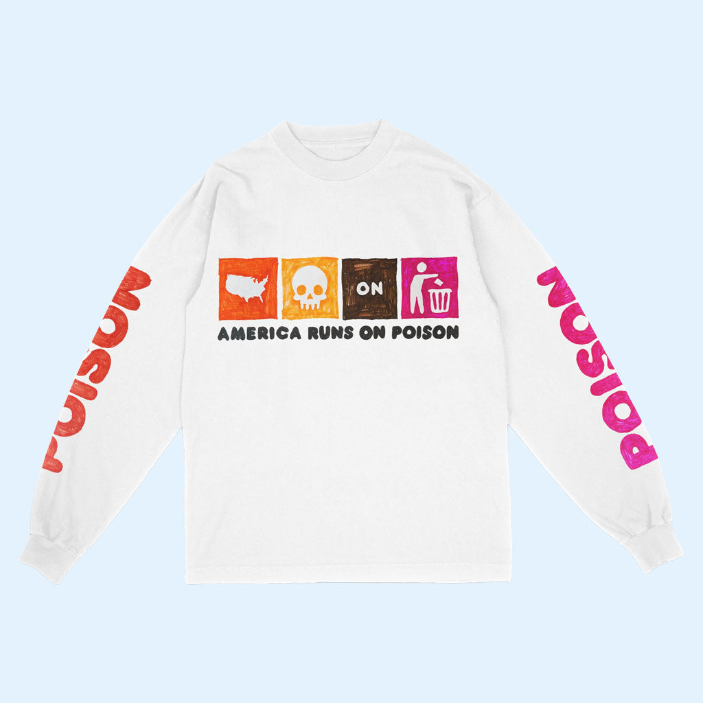 Asspizza Merch 2026 America Runs On Poison Long Sleeve Shirt Dunkin' Parody Shirt BFF Gifts