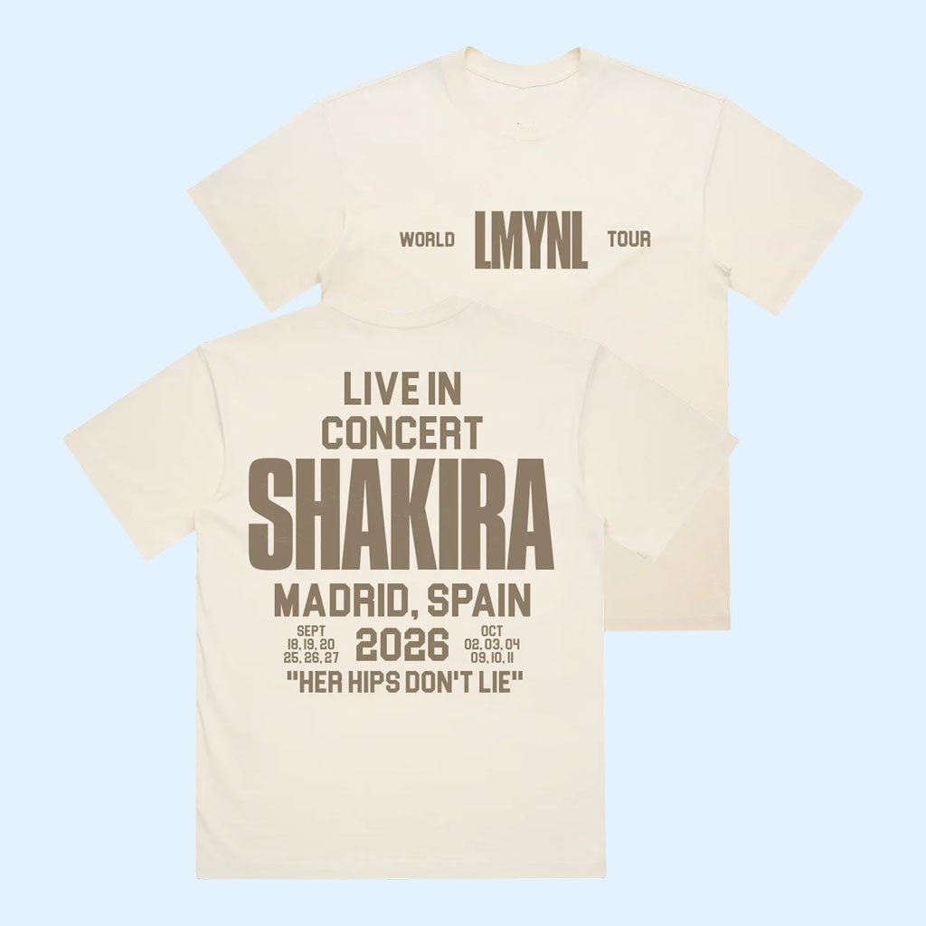 Shakira Merch 2026 LMYNL Shakira Live In Concert T-Shirt Her Lips Don't Lie Shirt Fan Gifts