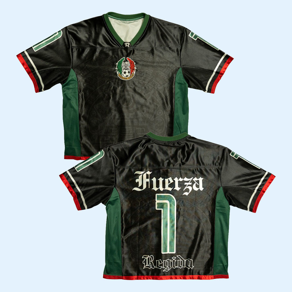 Fuerza Regida Merch 2026 Templo Azteca Black Jersey #1 Fuerza Regida Jersey Gift For Him