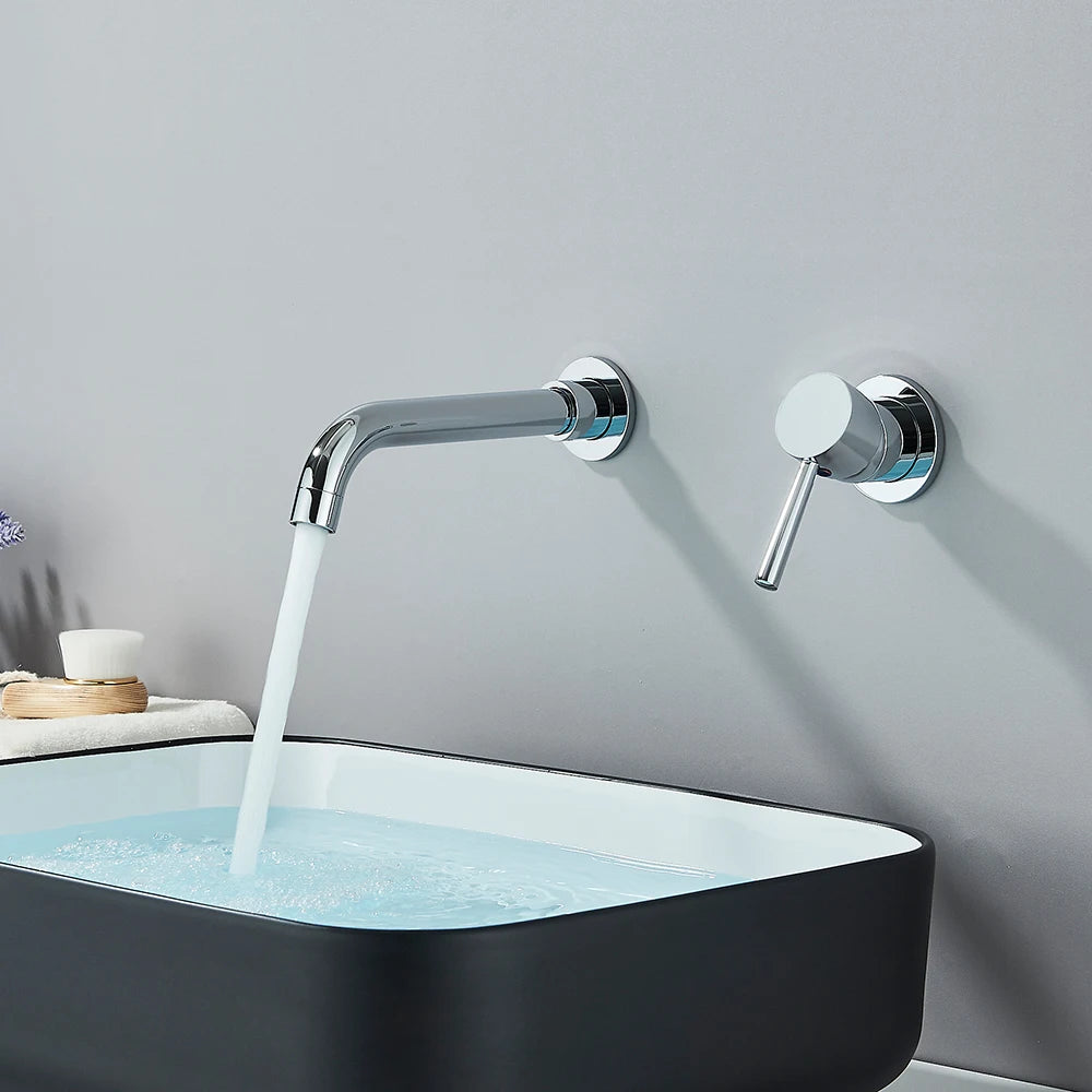 Aurelia Wall-Mounted Basin Mixer - Rotating Spout Tap - Bathroom