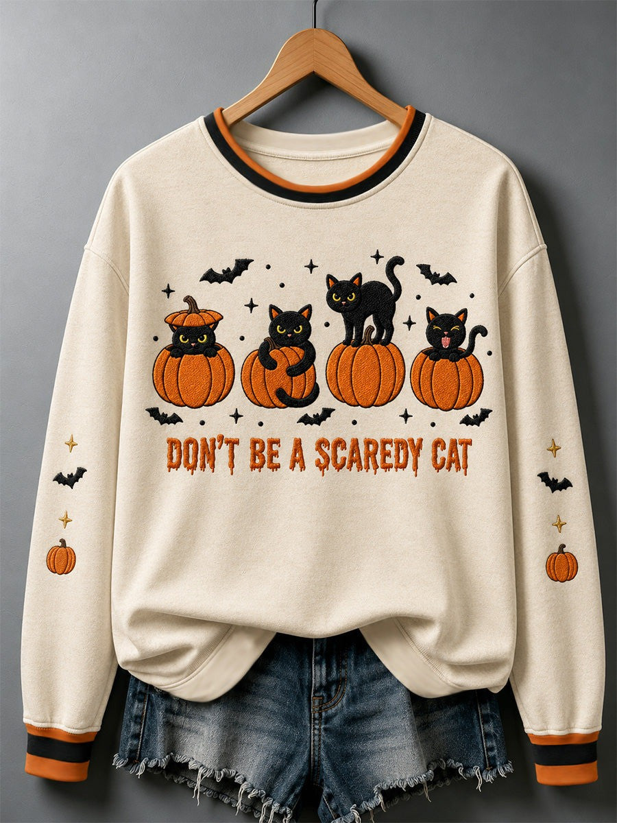 Halloween Black Cat Pumpkin Sweatshirt Presents For Cat Owners