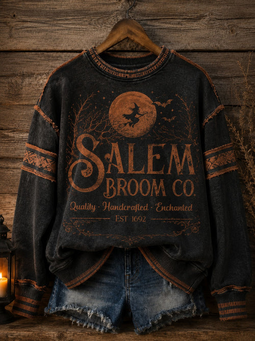 Salem Broom Company Sweatshirt Halloween Spooky Pet Apparel